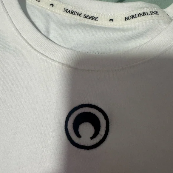 Marine Serre White Tee with Black Logo